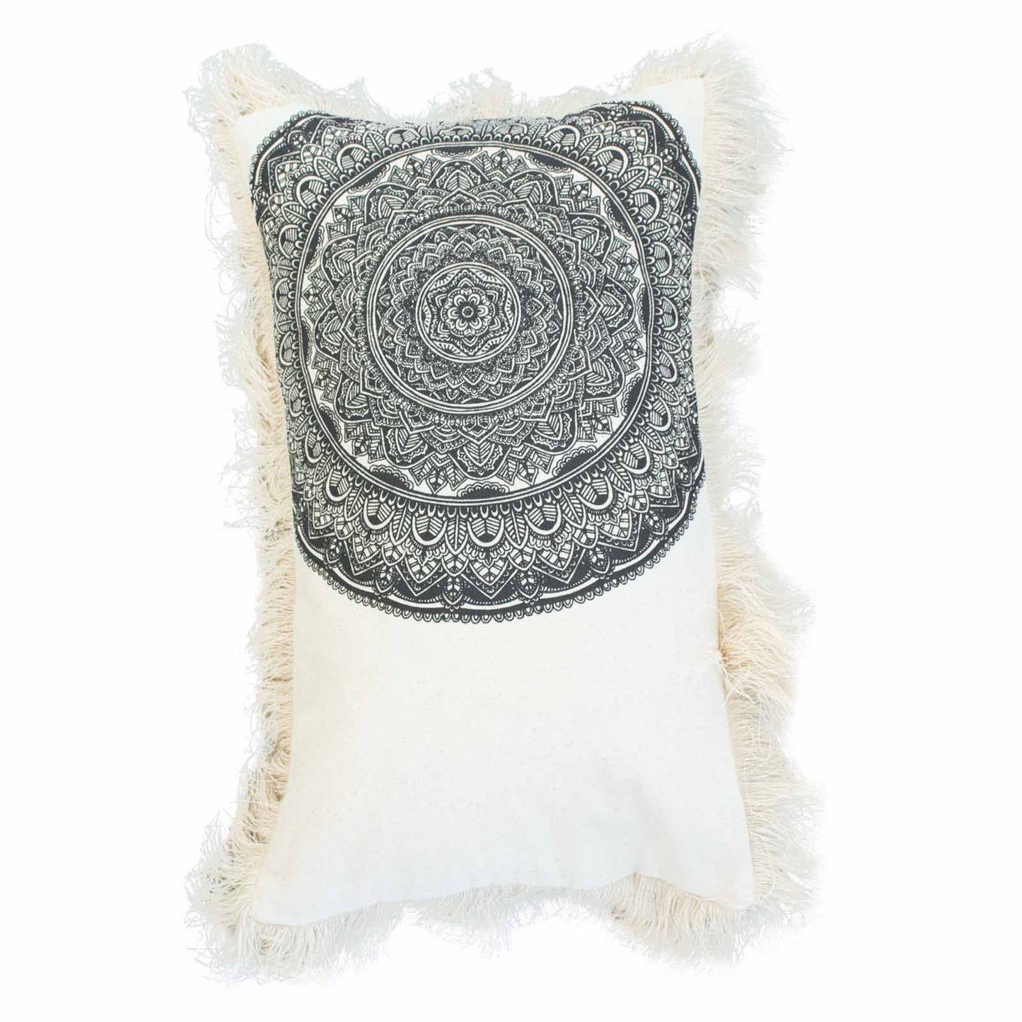 Traditional Mandala Cushion Cover - 30x50cm - black