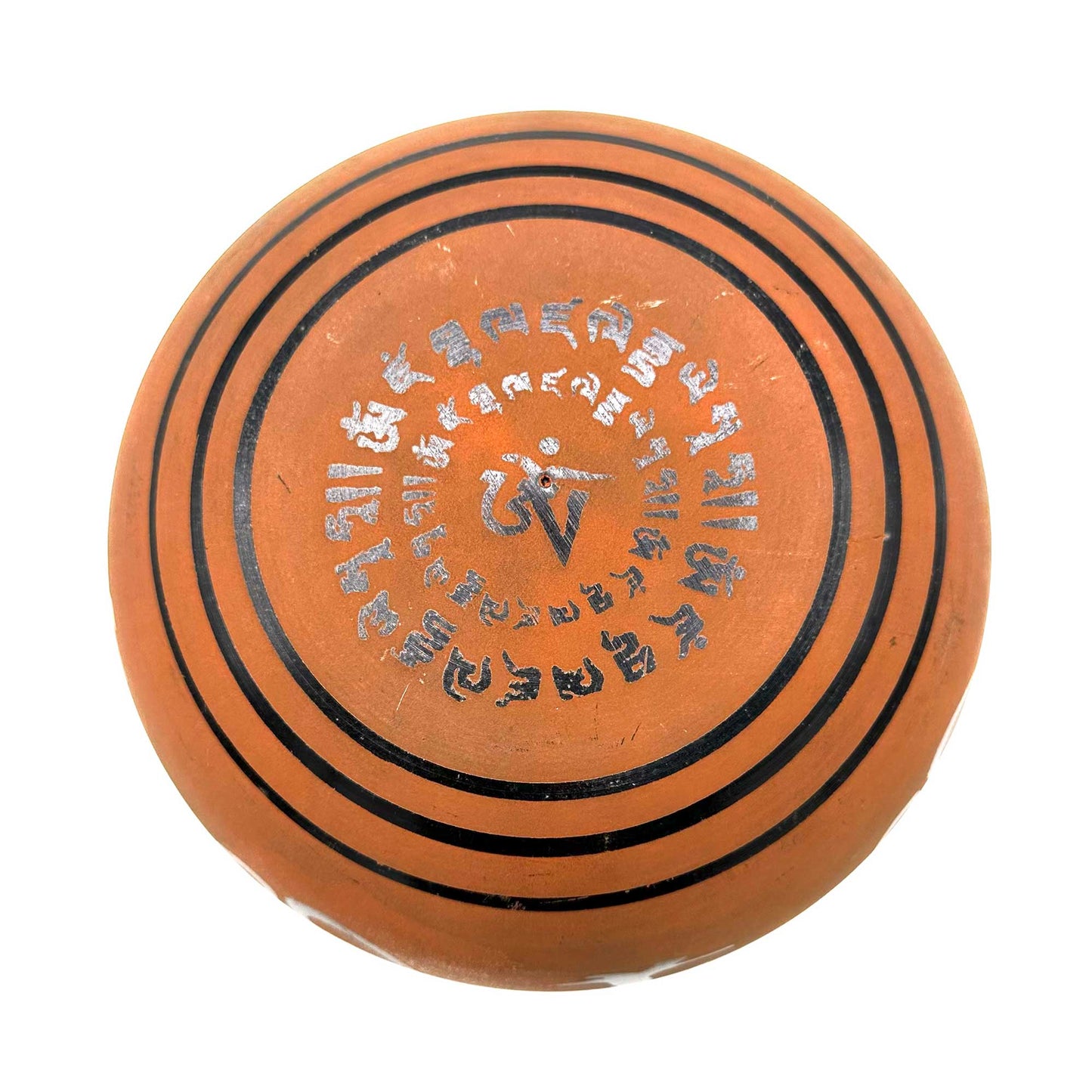 Earth Powder Singing Bowl - Clay Om Buddha - 16cm