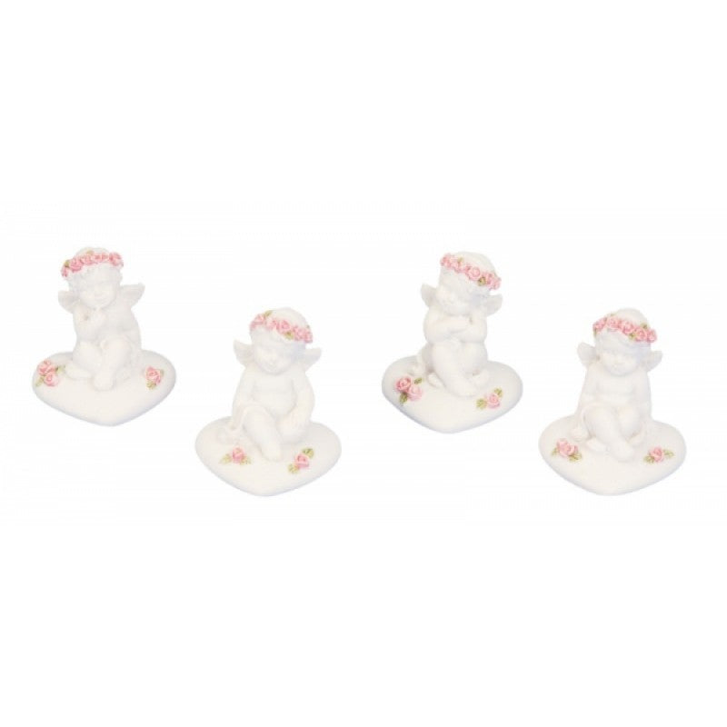 Miniture Cherub on Heart Figurine