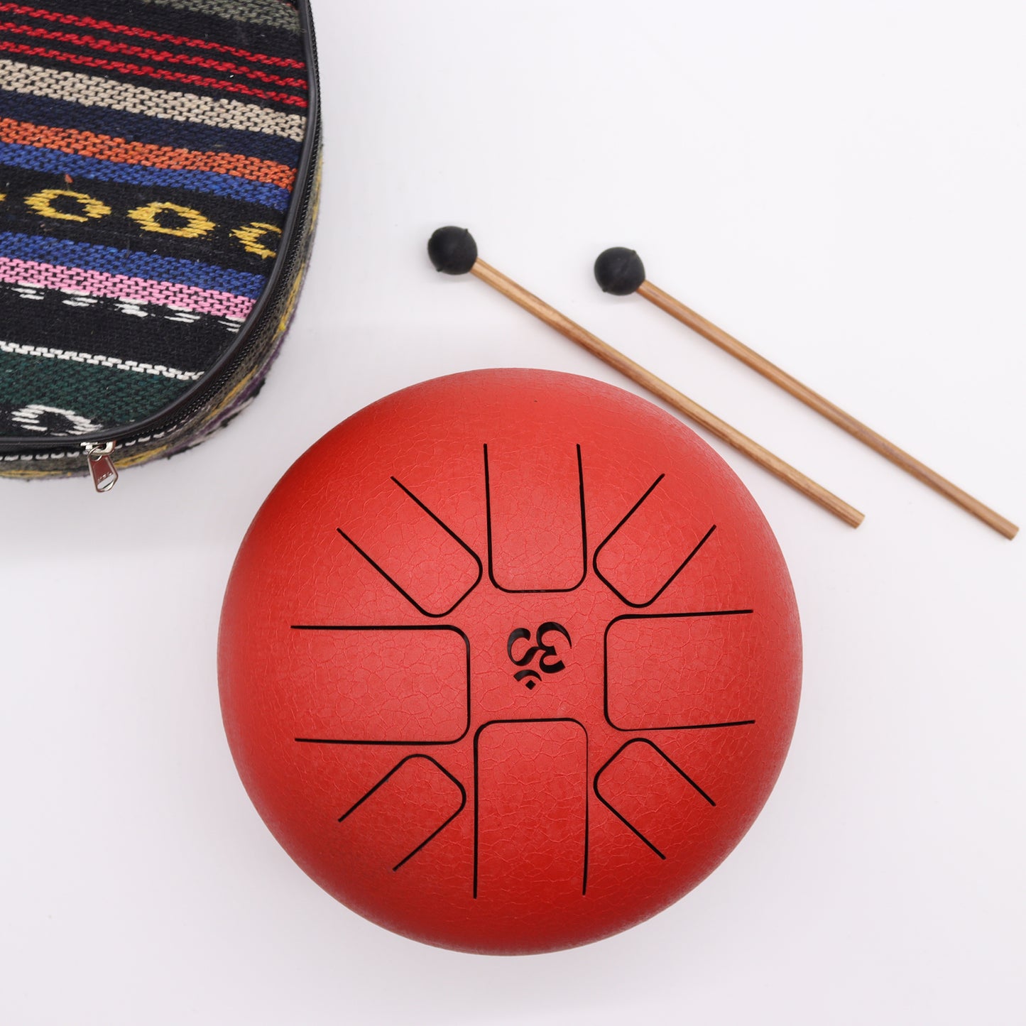 Med Steel Tongue Happy Drums Om Red- 22x16cm