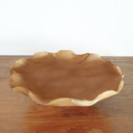 Smooth Round Teakwood Fruit Bowl - 28x5.5cm