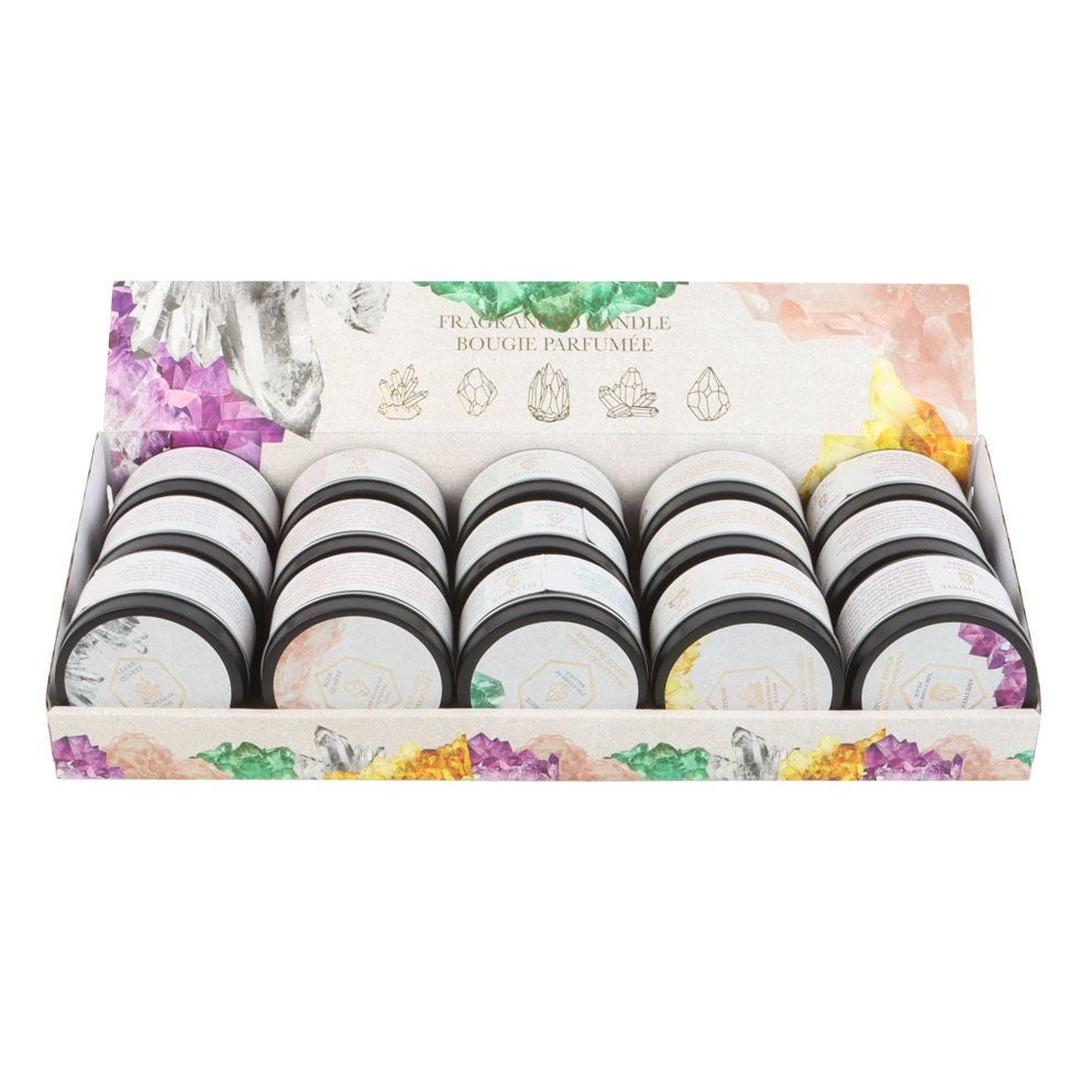 Rose & Eucalyptus Tin Candle with Rose Quartz Crystals - 8cm