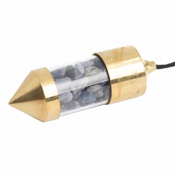 Amethyst Gemstone Capsule Pendulum (Gold)