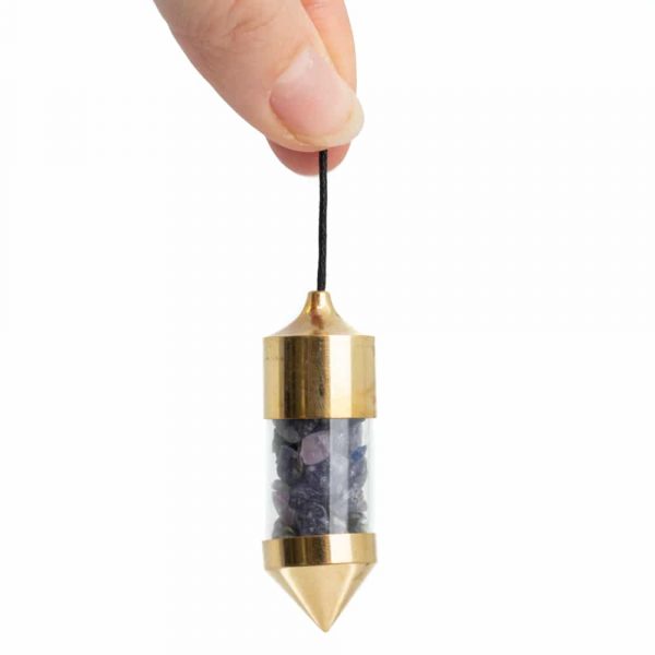 Amethyst Gemstone Capsule Pendulum (Gold)