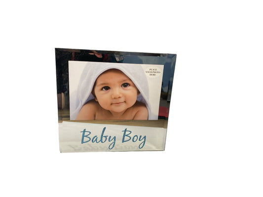 Baby Boy Keepsake Mirrored Frame