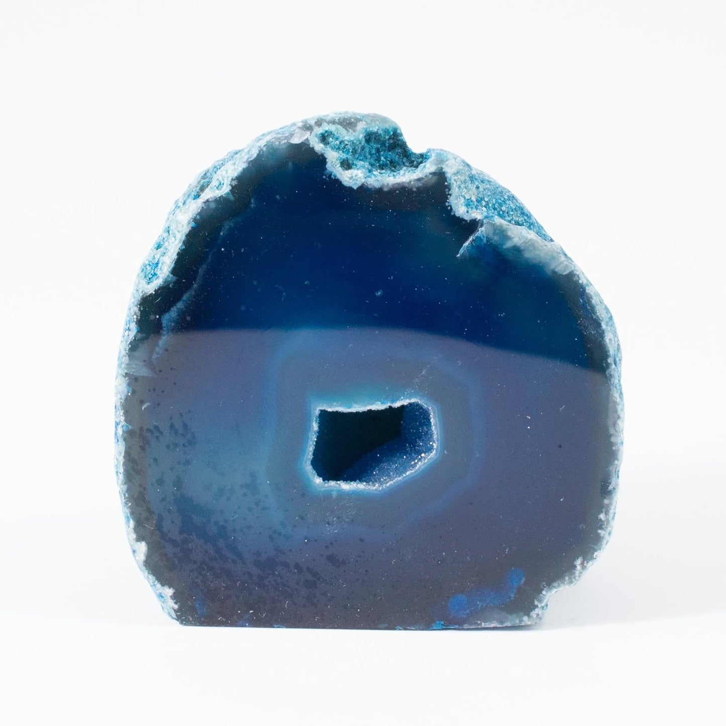 Polished Blue Agate Geode