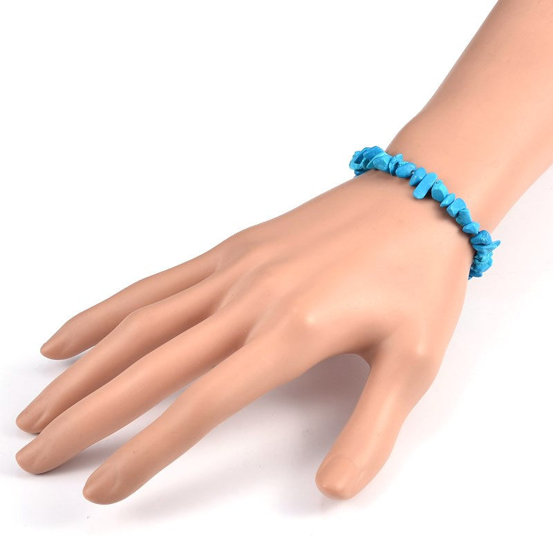 Blue Howlite Crystal Chip Bracelet