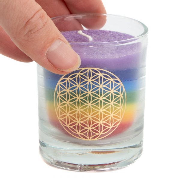 Flower of Life 7 Chakra Candle - FairTrade