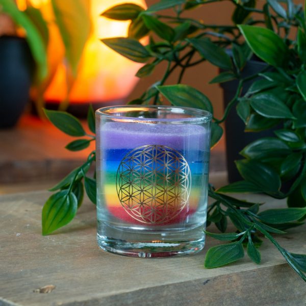 Flower of Life 7 Chakra Candle - FairTrade