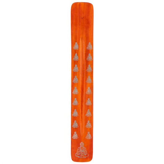 Buddha Style Wooden Incense Ash Catcher - Orange