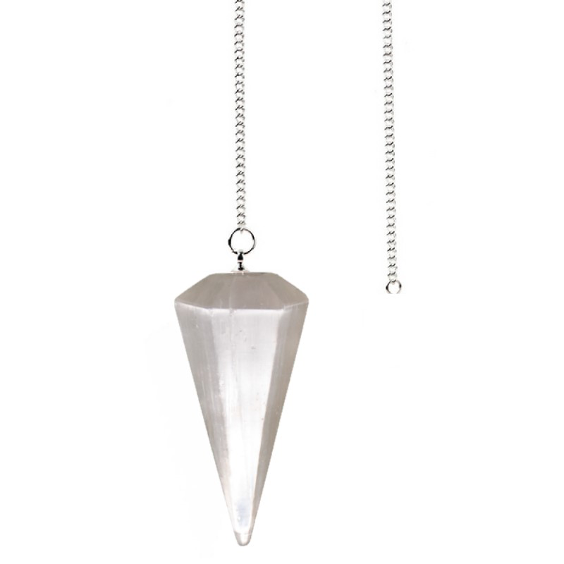 Selenite Pendulum (Faceted)