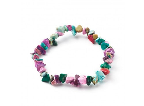 Mixed Gemstone Crystal Chip Bracelet