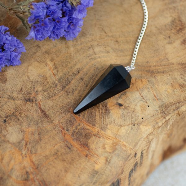 Black Obsidian Pendulum (Faceted)