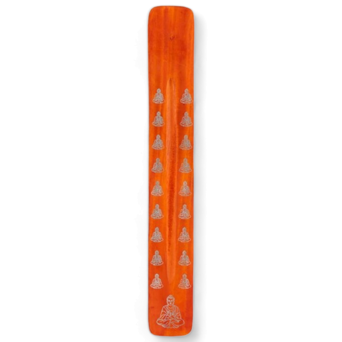 Buddha Style Wooden Incense Ash Catcher - Orange