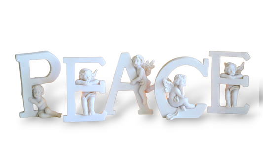 Peace Lettering with Cherubs