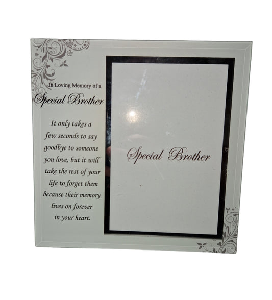 Memorial Glass Frame with Inscription (Special Brother)