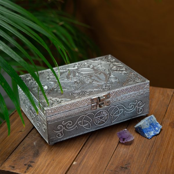 Pentagram Styled Oracle Card Box (Silver)