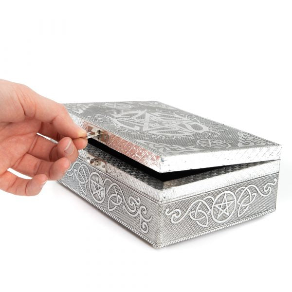 Pentagram Styled Oracle Card Box (Silver)