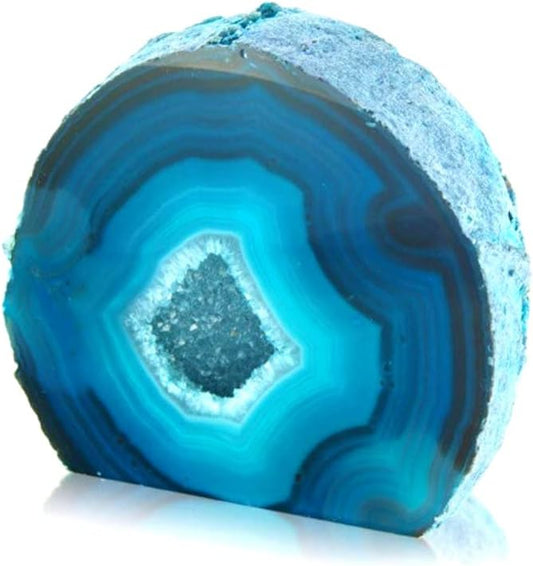 Polished Teal Agate Geode - Small
