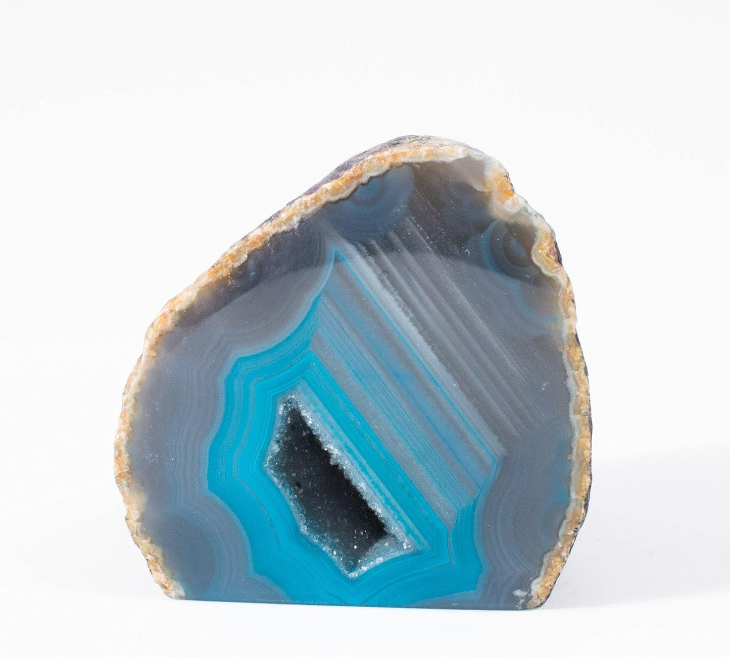 Polished Teal Agate Geode - Small