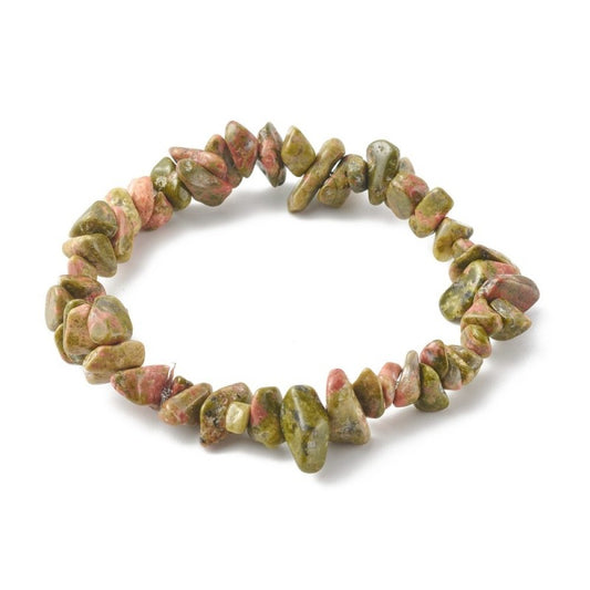 Unakite Crystal Chip Bracelet