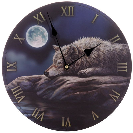 Quiet Reflection Wolf Clock