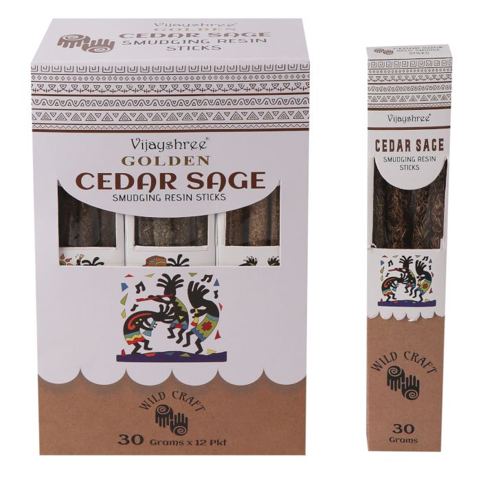 Golden Cedar Sage Smudging Resin Incense Sticks