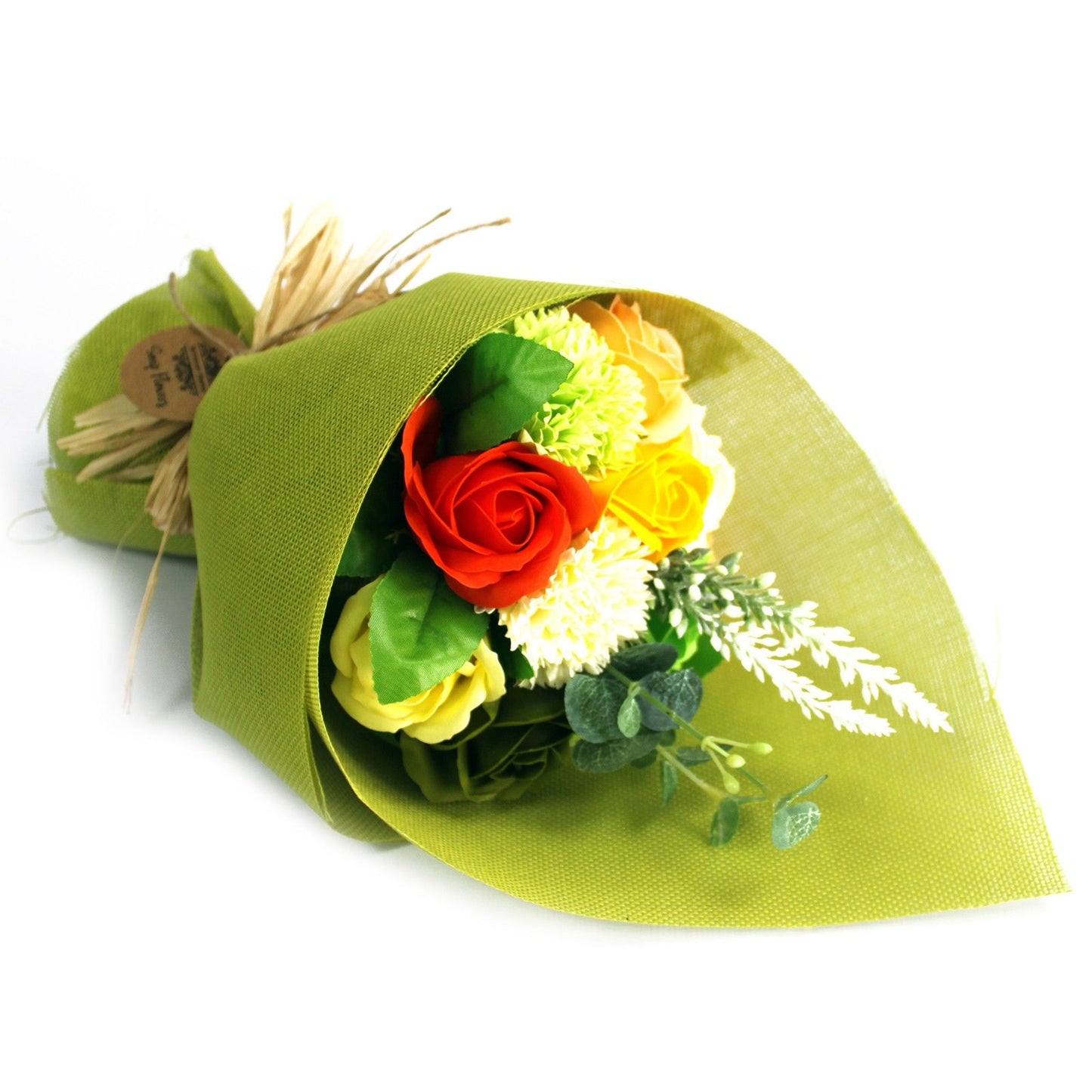Standing Soap Flower Bouquet - Green Yellow - Special