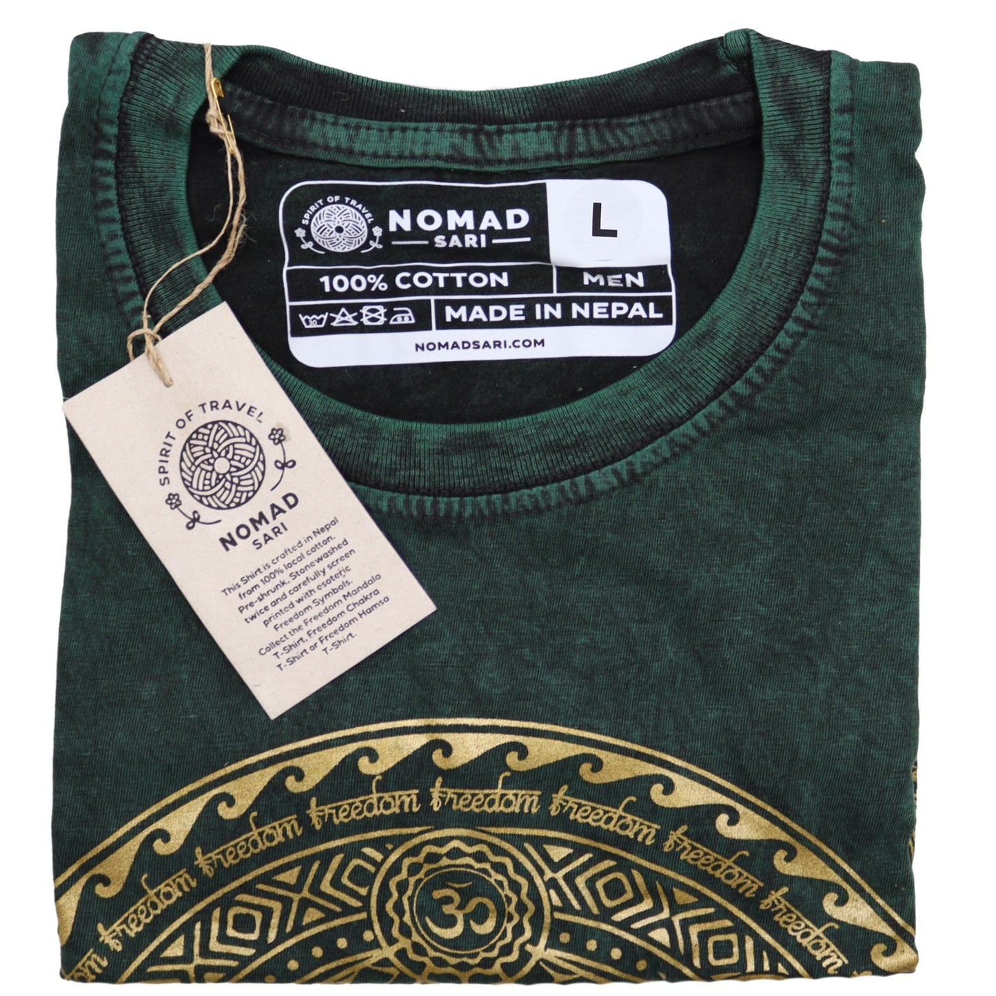 Large Stone Washed T-Shirt - Chakra - Green
