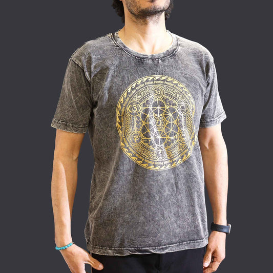 Medium Stone Washed T-Shirt - Chakra - Dark Grey
