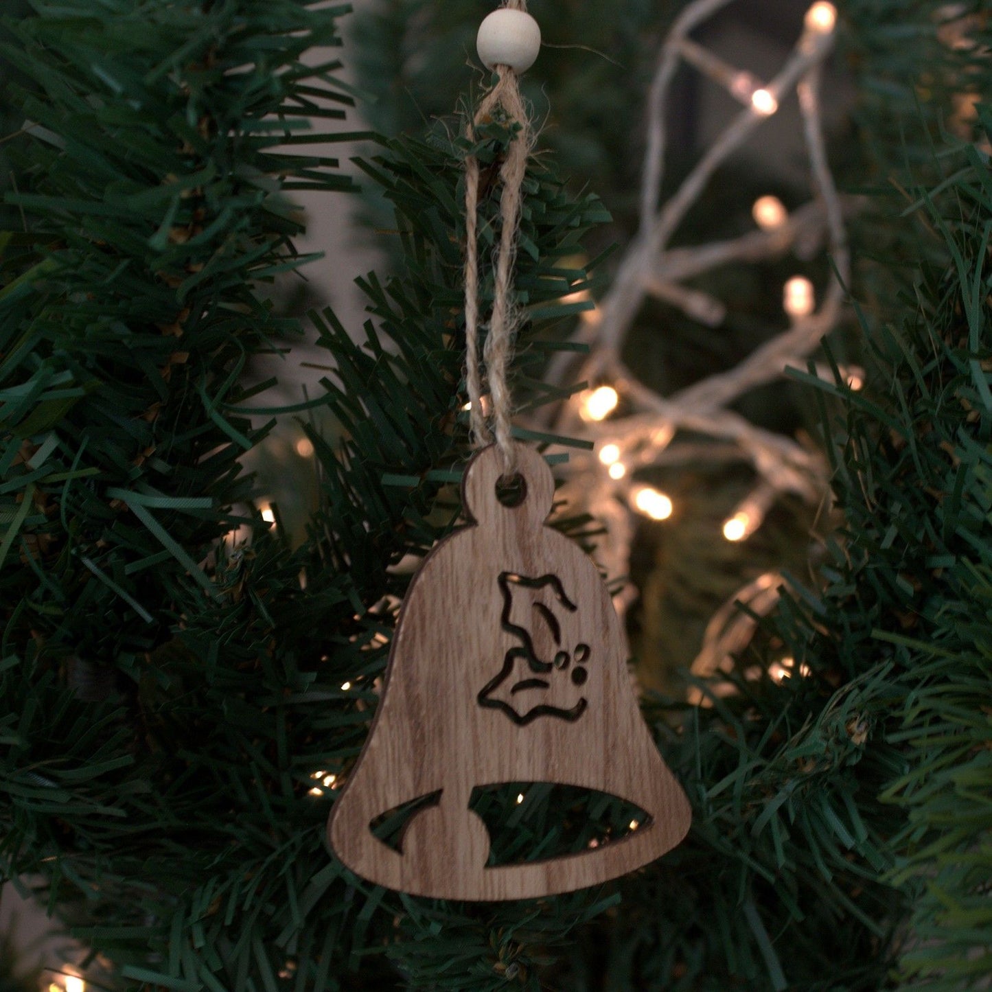 Christmas Wooden Craft Decoration - Bell (Pack of 2)