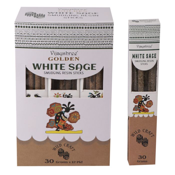 Golden White Sage Smudging Resin Incense Sticks