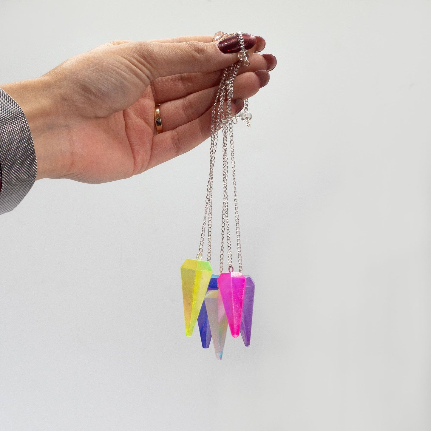 Aurora Crystal Six Sided Pendulum - Blue - 4cm