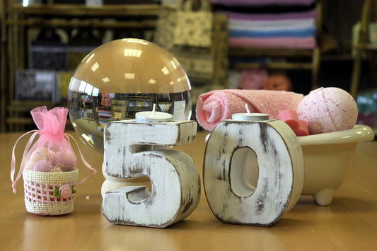 Wooden Birthday Number Tealight Holder - No.5