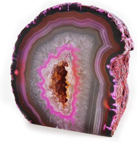 Polished Pink Agate Geode - Small