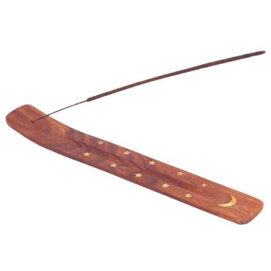 Wooden Incense Ash Catcher with Brass Inlay