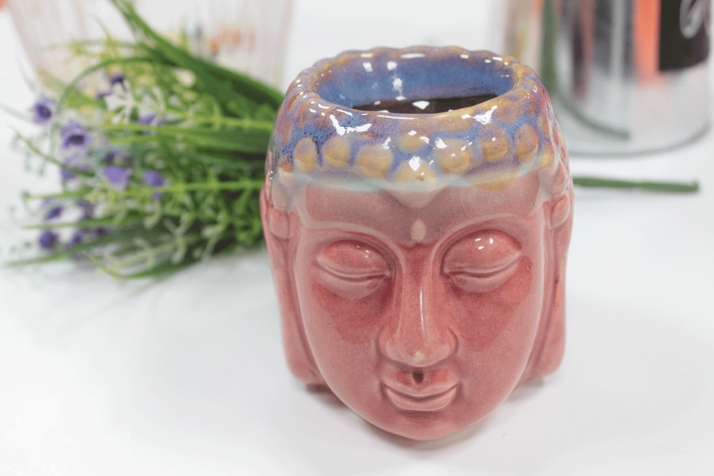 Buddha Oil Burner - Rose & Teal