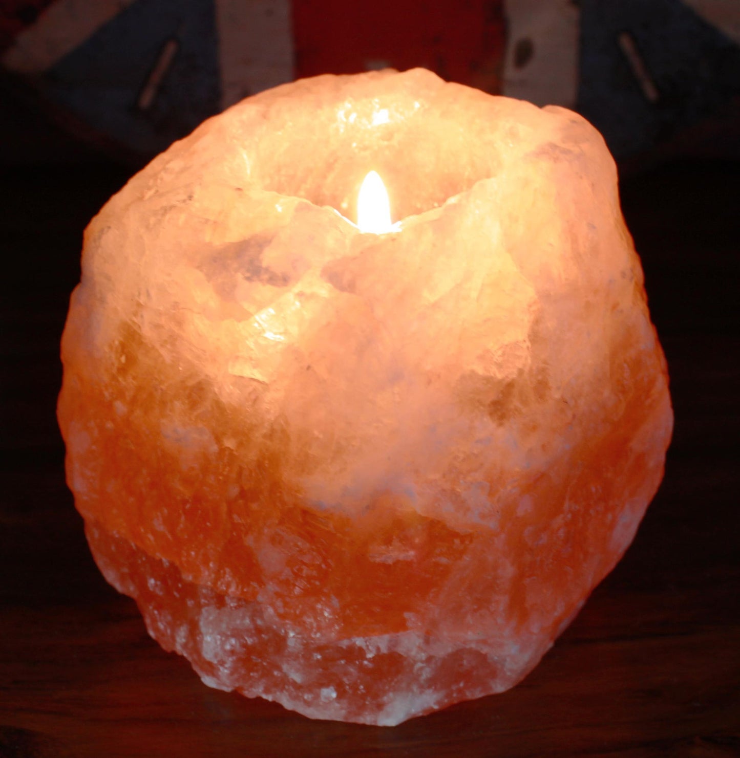 Natural Salt Candle Holder