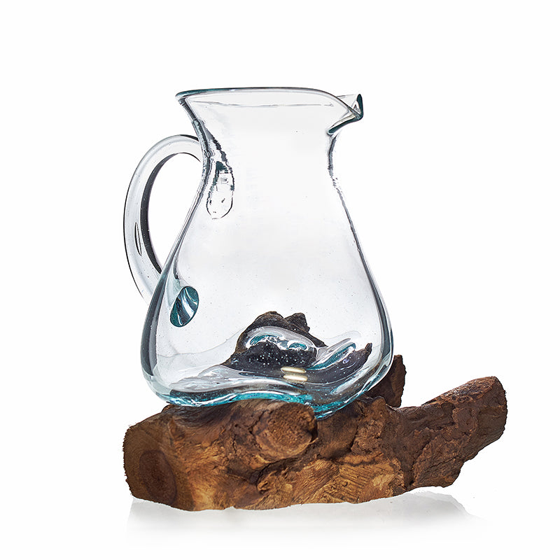 Molton Glass on Wood - Water Jug