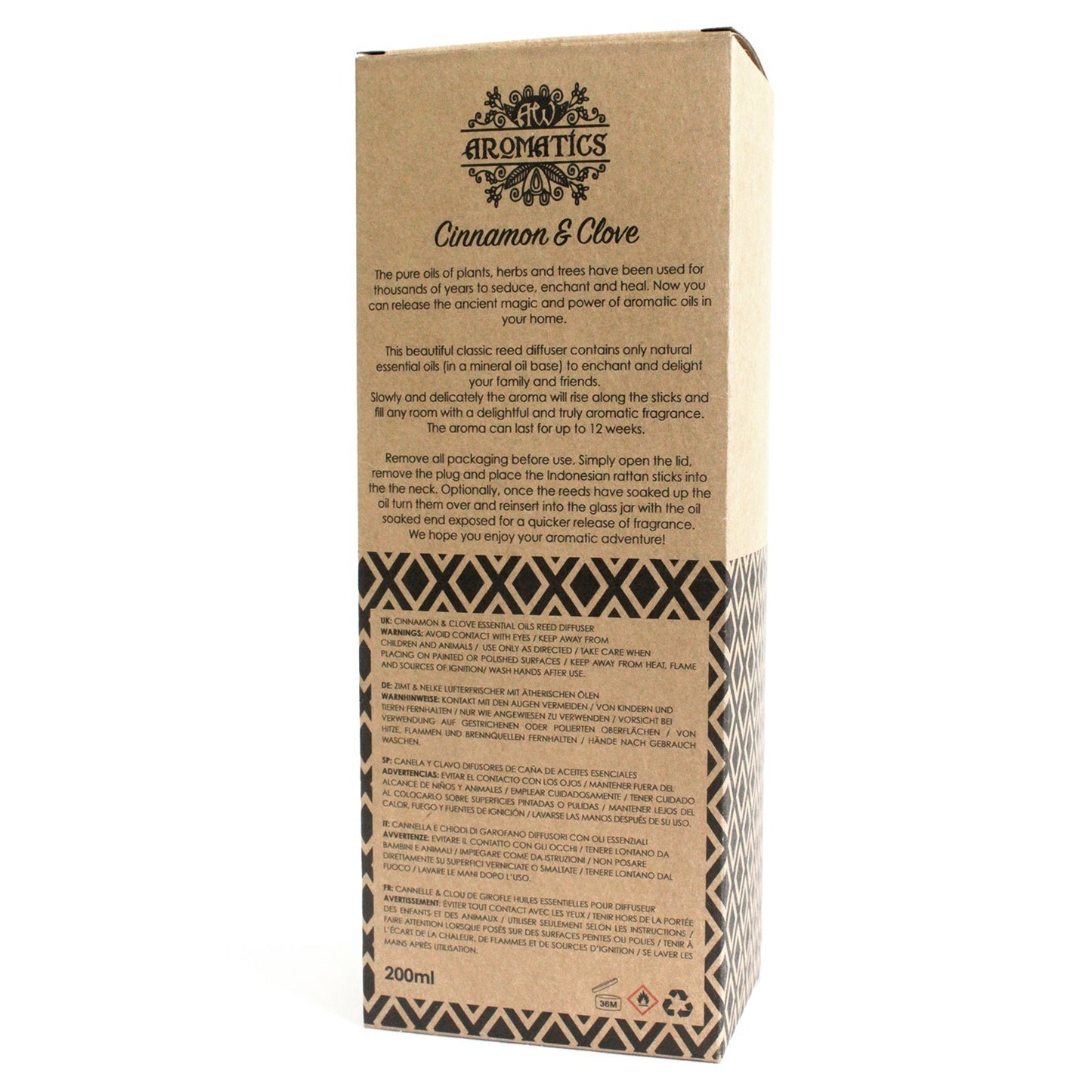 200ml Cinnamon & Clove Essential Oil Reed Diffuser