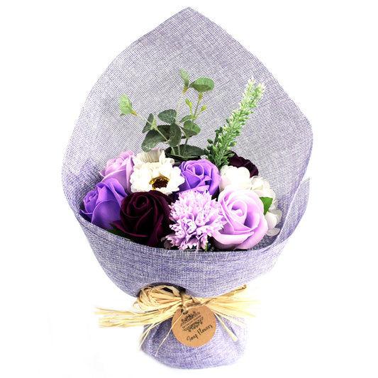 Standing Soap Flower Bouquet - Purple