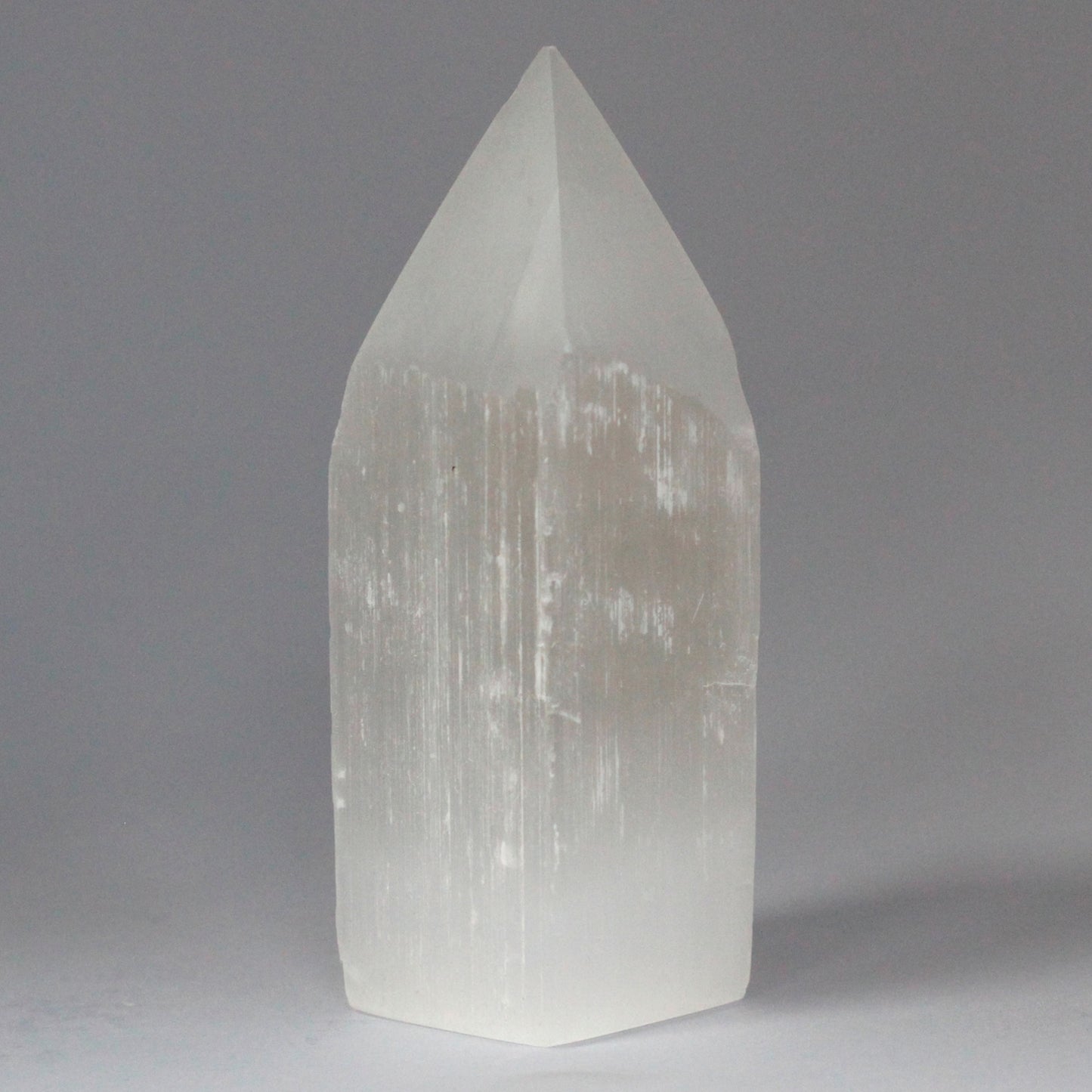 Selenite Pencil Point Tower - 15 cm