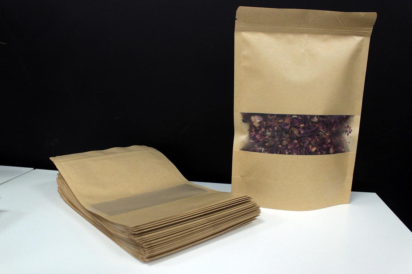 10x Kraft Window Bag 20 x 30 cm