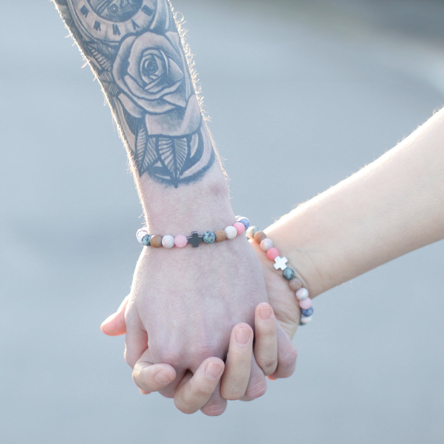 Set of 2 Gemstones Friendship Bracelets - Loyalty - Amazonite & Yellow Jasper