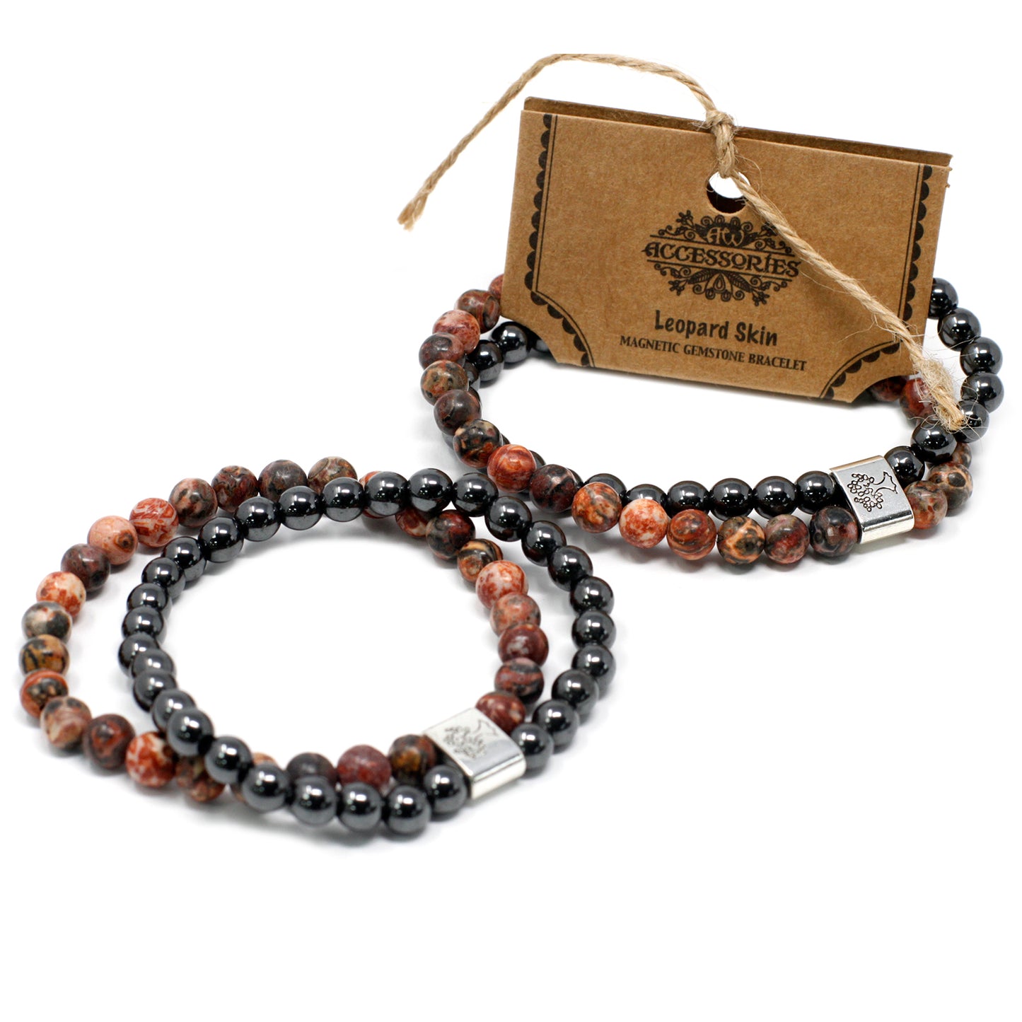 Magnetic Gemstone Bracelet - Leopard Skin Jasper