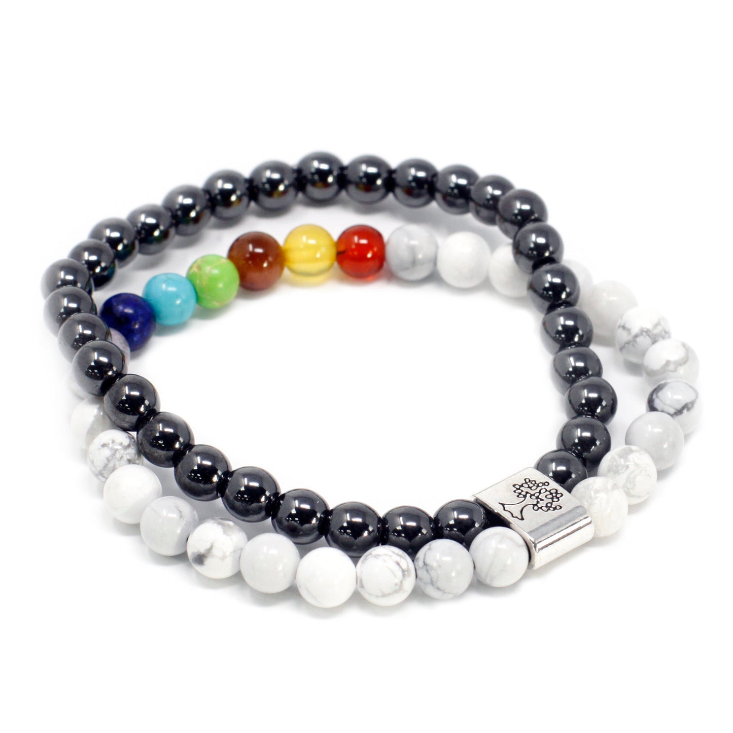 Magnetic Gemstone Bracelet - White Howlite Chackra