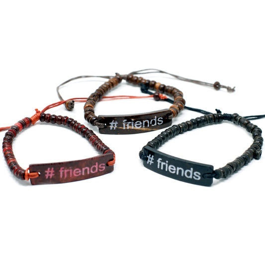 Coconut Slogan Bangle - #Friends