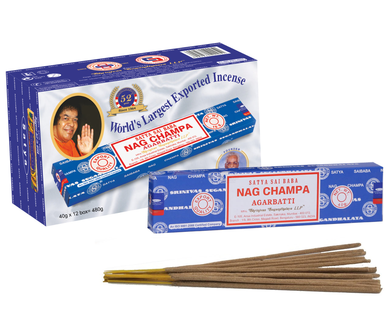 Nag Champa Incense Sticks - 40g Pack