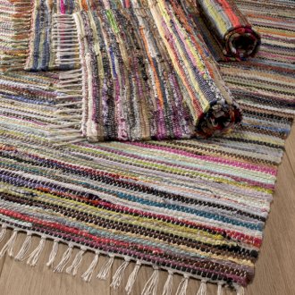 156 x 90cm Ultra Luxury Rag Rug - Natural