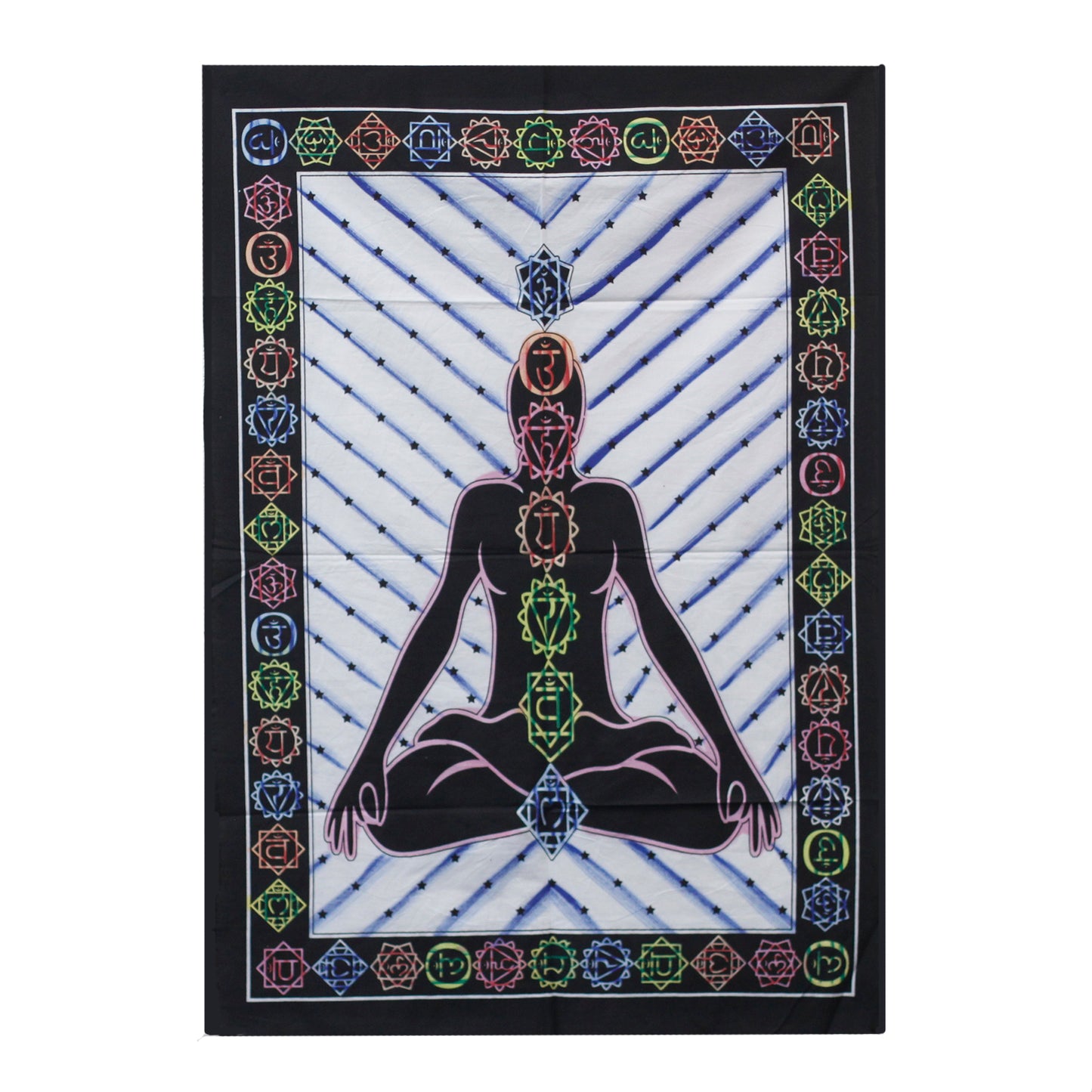 Handbrushed  Cotton Wall Art - Chakra Buddha